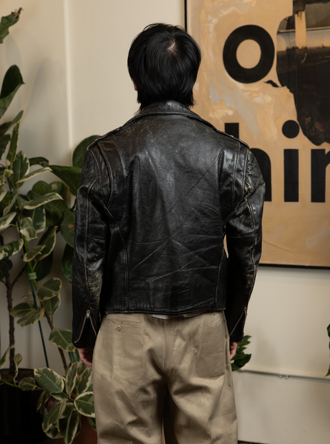 1960s Leather Moto Jacket