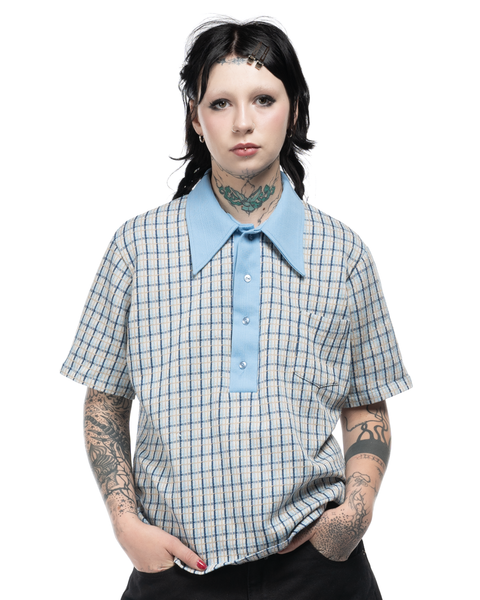 60s Oversized Poly Polo - Large