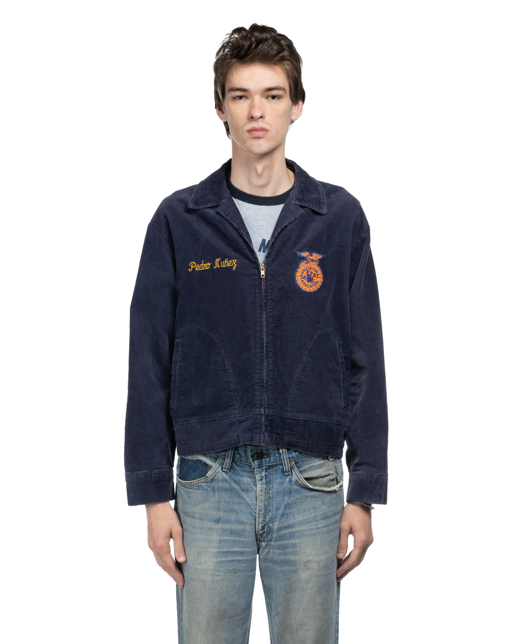 70s〜 FFA jacket ピンズ付 70s FFA MINNESOTA チェーン刺繍&ピンズ&パッチ付き