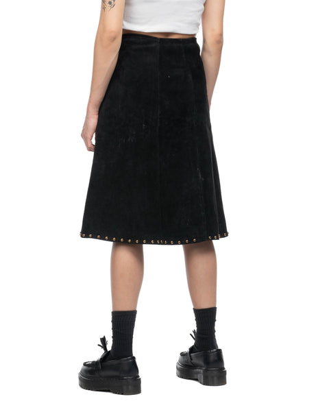 70's Studded Suede Skirt - 25" x 25"