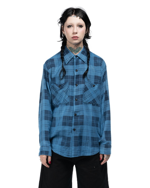 70s Plaid Cotton Flannel - XL