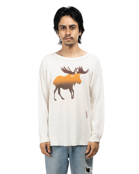 1970s Moose Print Waffle Thermal