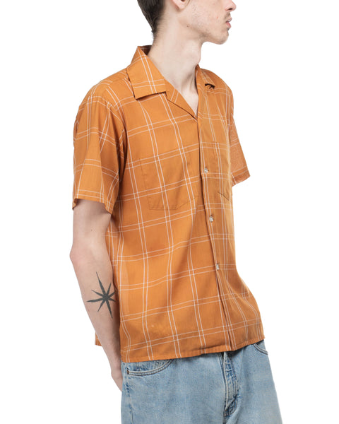 60's Grid Loop Collar Shirt - XL
