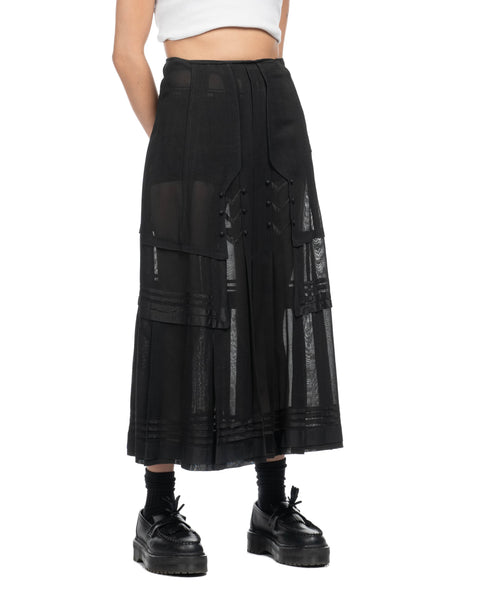 Antique Sheer Silk Skirt - 25" x 28"