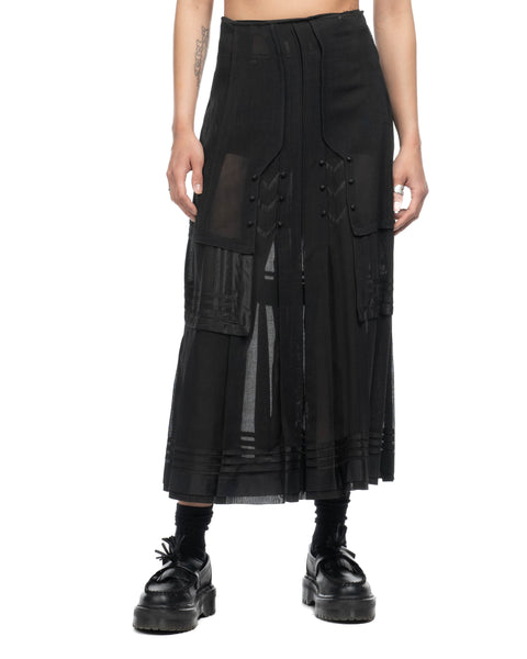 Antique Sheer Silk Skirt - 25" x 28"