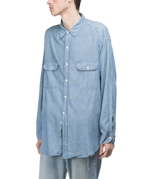 60's Thrashed & Repaired Big Mac Chambray - XXL