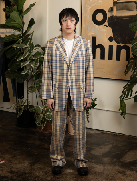 1960s Indian Madras Plaid Suit