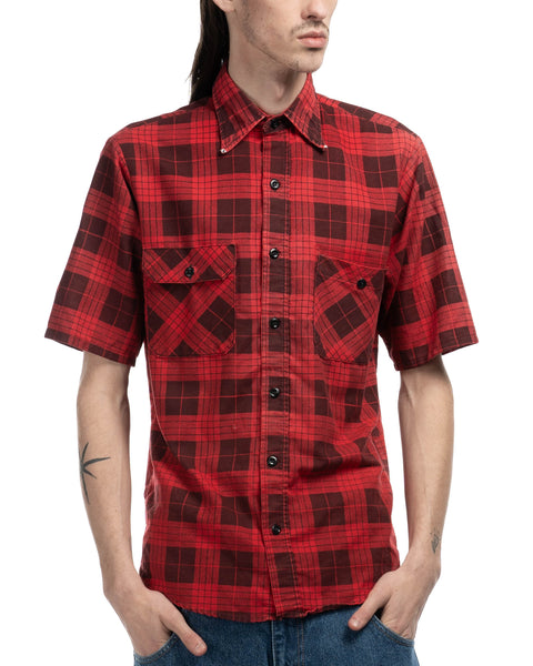 1960s Soft Plaid Button-Up Shirt
