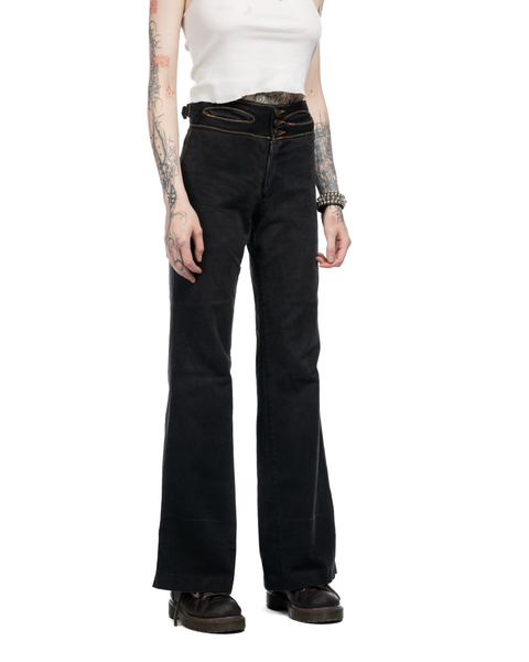 70s Flared Side Buckle Trousers - 24" x 31.5"