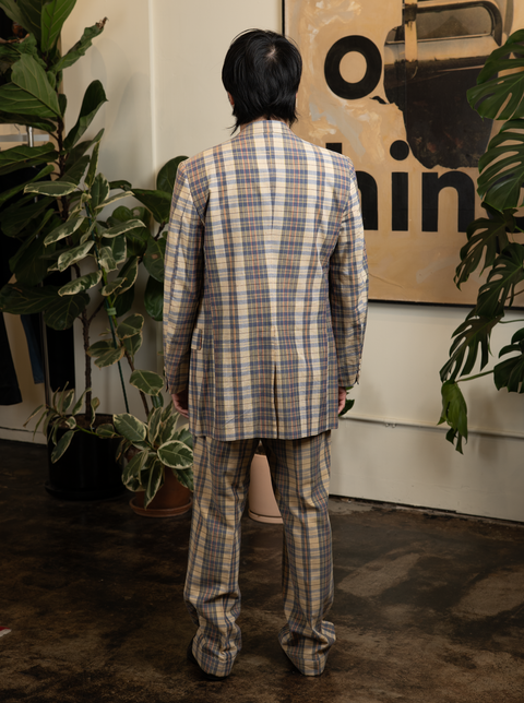 1960s Indian Madras Plaid Suit