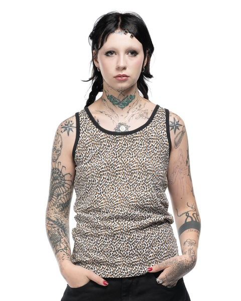80s Big Cat Print Tank - Medium