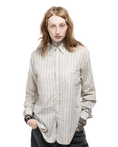 1930s Striped Button-Up