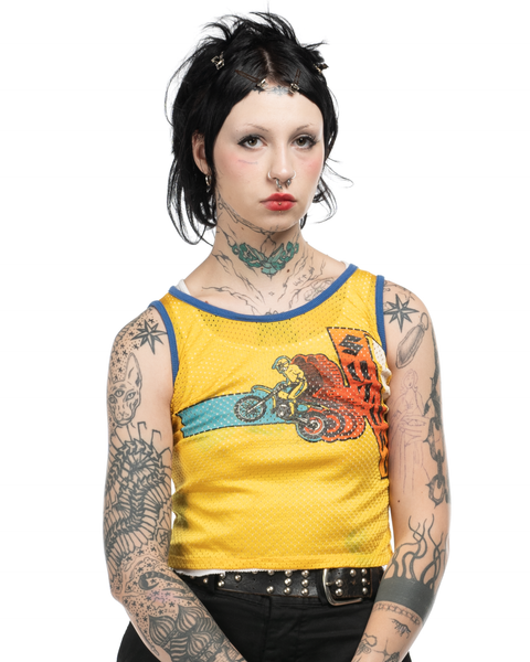 1980s QT Mesh Moto Tank