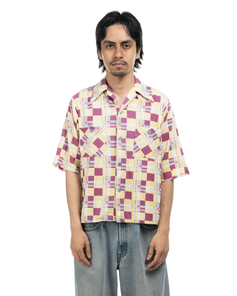 1950s Patterned Loop-Collar Shirt