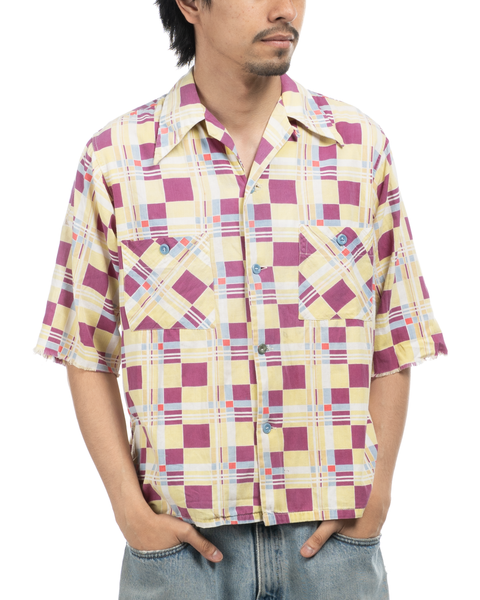 1950s Patterned Loop-Collar Shirt