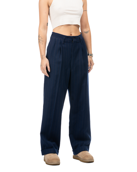 1940s Pinstripe Wool Trousers