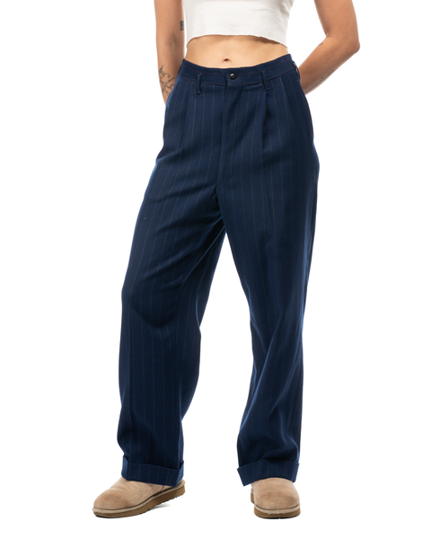 1940s Pinstripe Wool Trousers