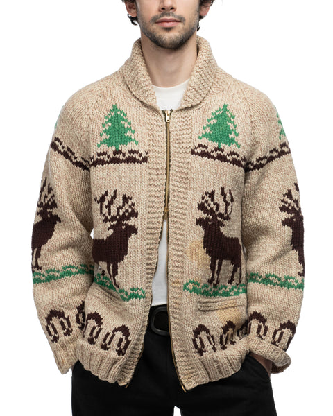 1960s Elk Pattern Cowichan Sweater