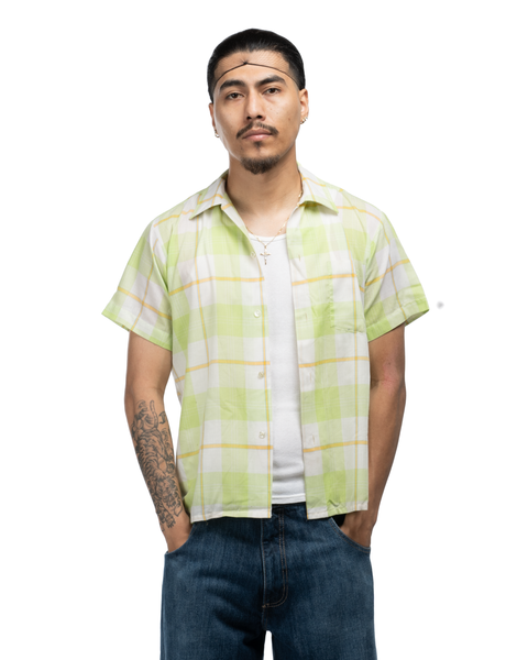 1960s Plaid Button-Up Shirt