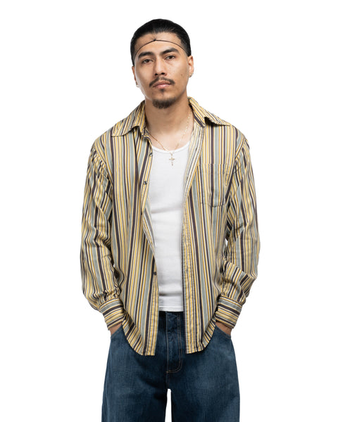 1950s Striped Button-Up