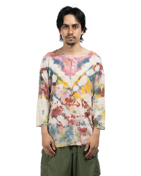 1960s Tie Dye Thermal Henley