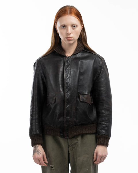 50’s Horsehide Leather Bomber Jacket - Large