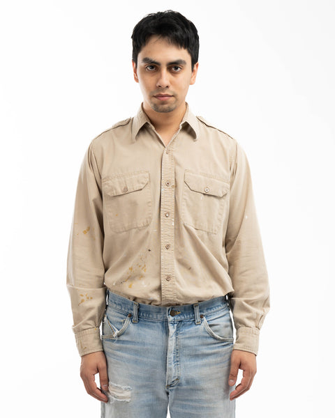 50’s Thrashed Conqueror Poplin Work Shirt - Large