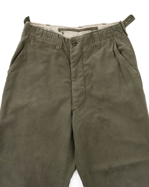 WW2 M-43 Cotton OD Field Trousers - 30” x 27”