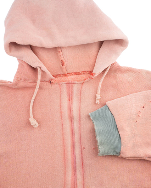 60's Repaired Salmon Hoodie - Medium