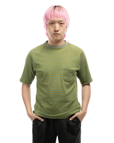 80’s Striped Raglan Pocket Tee - Medium