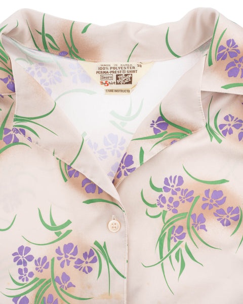 70’s Poly Floral Shirt - Small