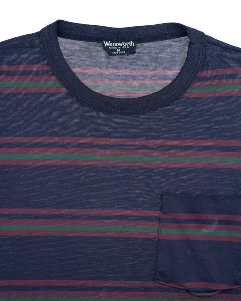 80’s Striped Pocket Tee - Medium
