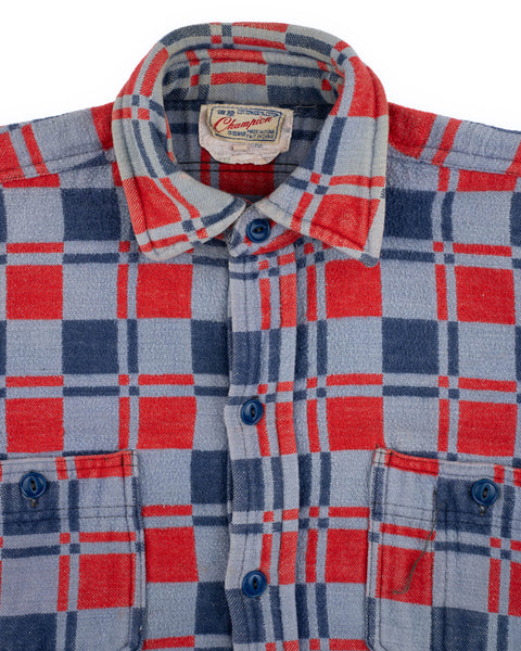 60’s Thrashed Heavy Cotton Flannel - Large