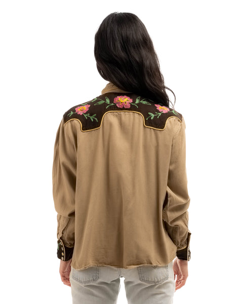 50’s Embroidered Western Blouse - Small