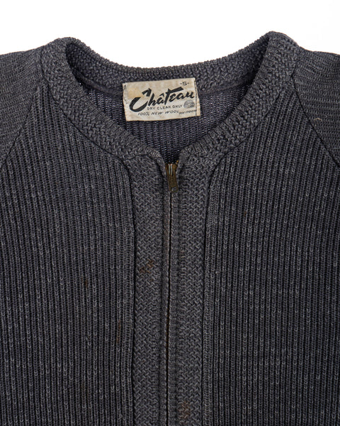 60’s Chateau Wool Zip Cardigan - Medium