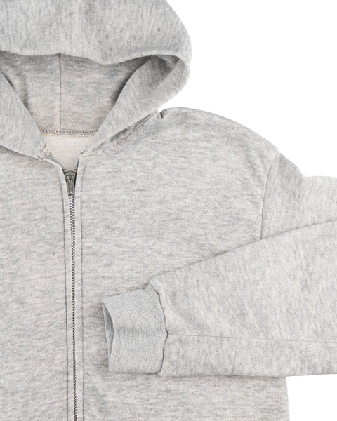 80’s Heather Grey Zip Hoodie - Small