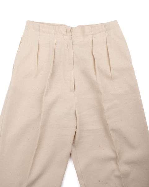 70’s Slubby Cotton Pleated Trousers - 24” x 29”