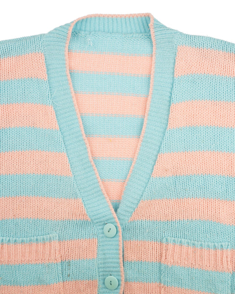 80’s Striped Knit Cardigan - Small