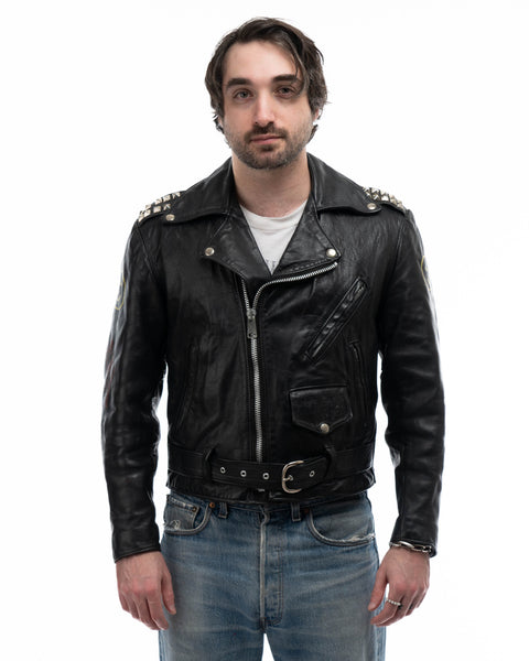 80's Studded & Painted Moto Jacket - Small