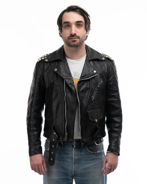 80's Studded & Painted Moto Jacket - Small