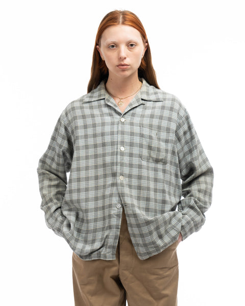 50’s Wool Plaid Loop Collar - Large