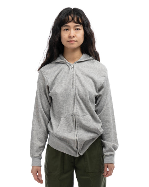 80’s Heather Grey Zip Hoodie - Small