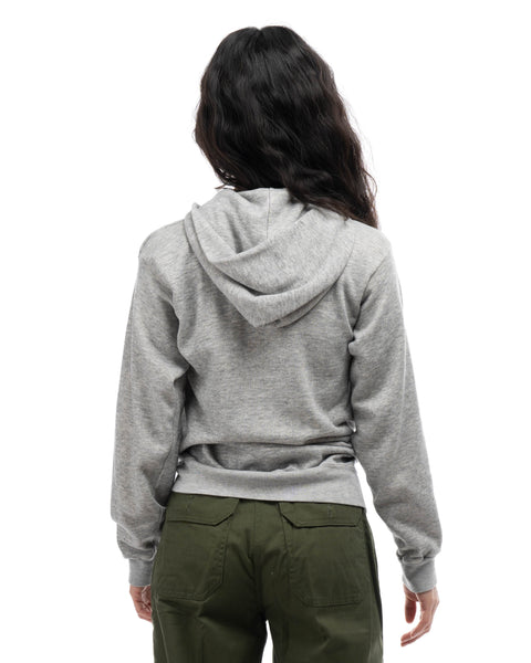 80’s Heather Grey Zip Hoodie - Small