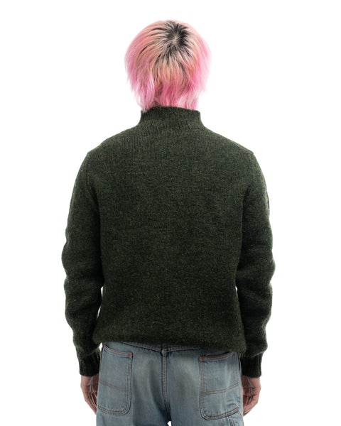 70’s Heavy Wool Mock Neck Sweater - Large