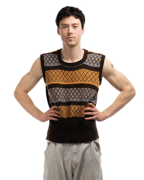 70’s Patterned Sweater Vest - Medium