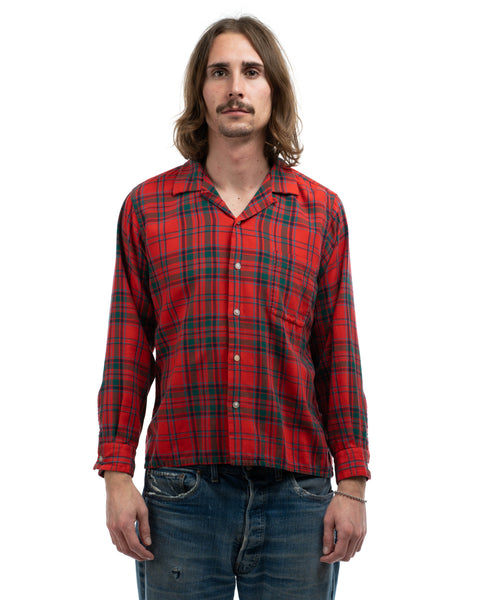 60’s Van Heusen Plaid Loop Collar - Medium