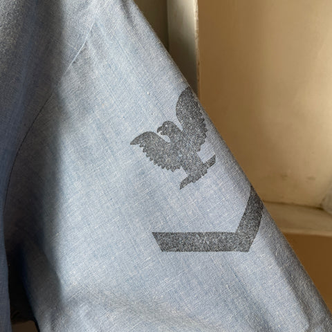 Short Sleeve Stamped Chambray - Large