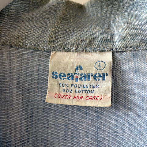 Short Sleeve Stamped Chambray - Large
