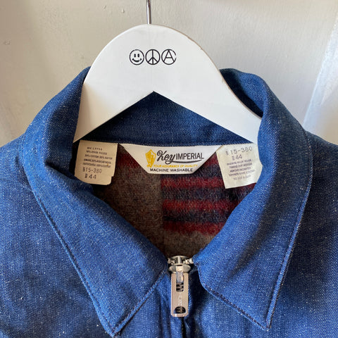 70's Unworn Blanket Lined Denim Jacket - XL