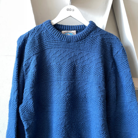 80’s Blue Wool Fishermen Knit - Medium